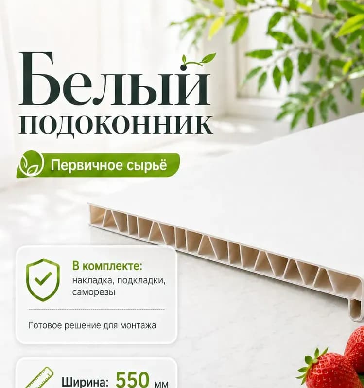 Подоконник ПВХ МастерПласт белый 550мм