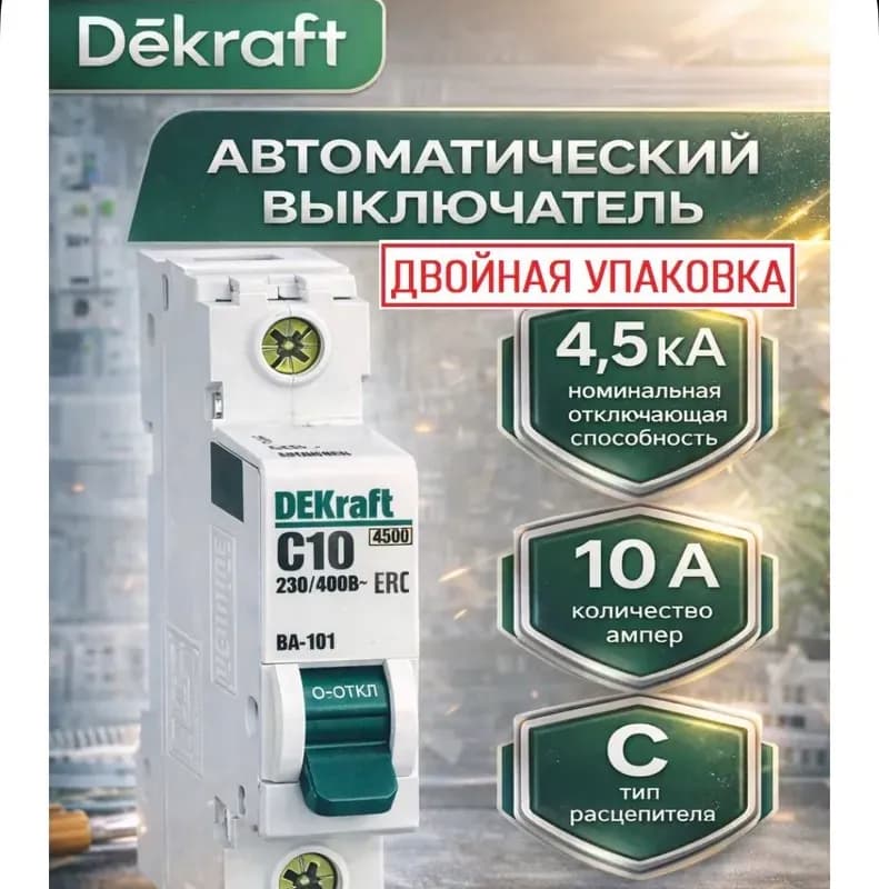 Автоматический выключатель Schneider Electric "DEKraft", 2-полюсный 50 А характеристика C 4,5 кА 11071DEK