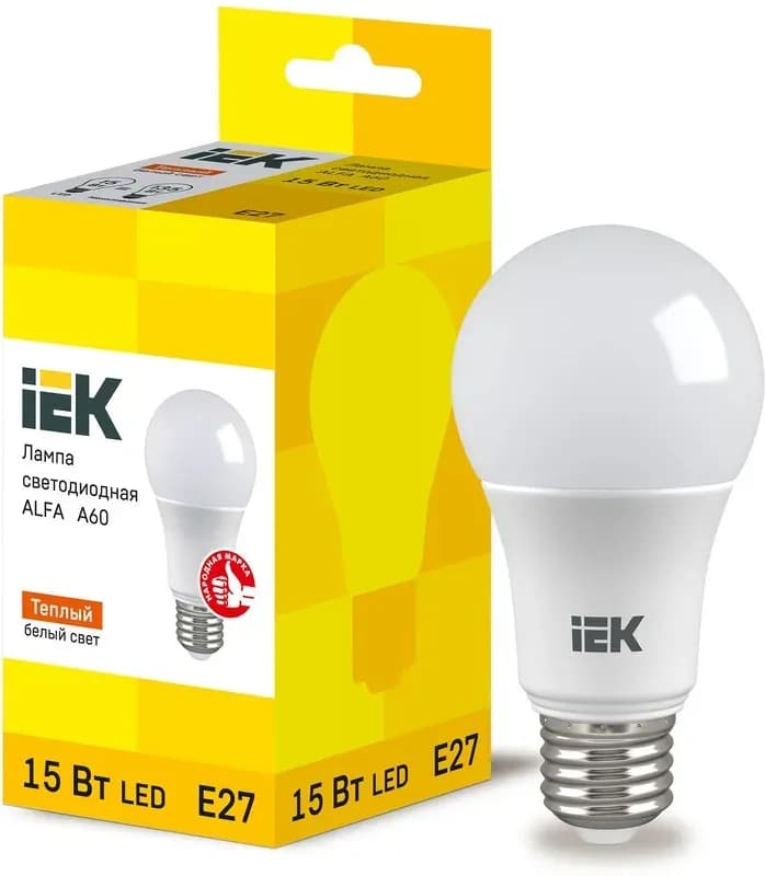 Лампа светодиодная LED-A60 15 Вт 230 В E27 3000К 1200 Лм In Home