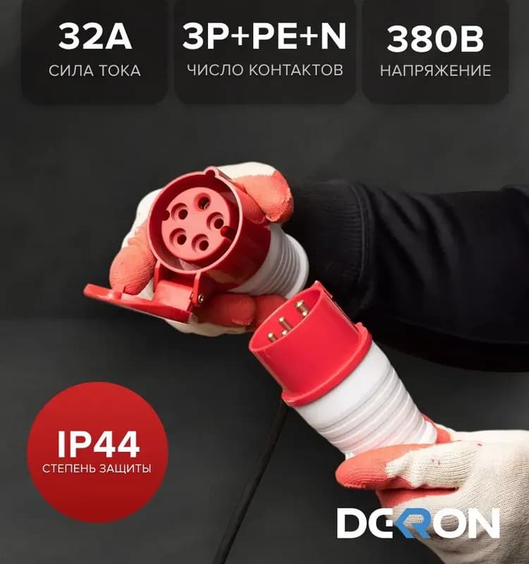 Электро розетка силовая 32 А переносная
