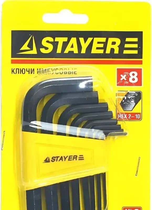 Набор имбусовых ключей Stayer "Standard", 2-10 мм, 8 шт
