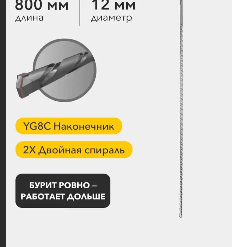 Бур по бетону SDS+ 10×2100 мм