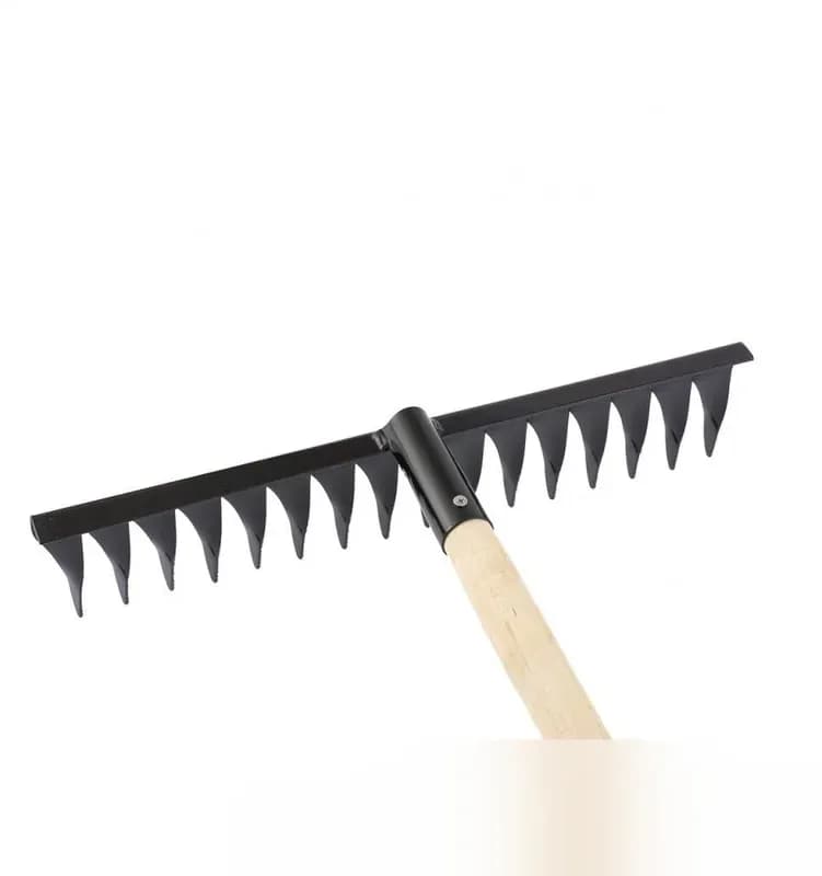 Грабли стальные 420×1300, 16 зубов с черенком