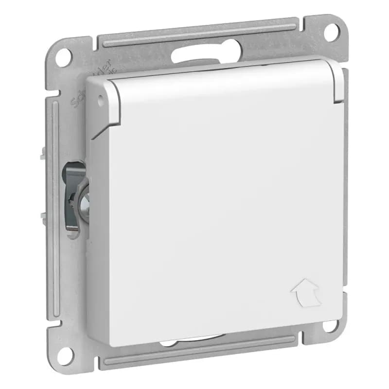 Розетка Schneider Electric Atlas Design ATN000146 скрытая установка белая с заземлением со шторками с крышкой