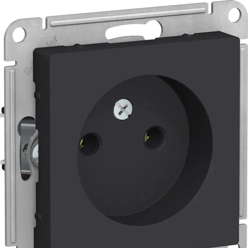Розетка Schneider Electric Atlas Design ATN001041 скрытая установка карбон без заземления