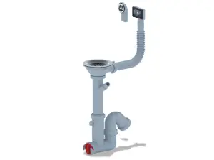 АНИ сифон 3 1/2*40 (F 10 45 S) прямоточный, отв. ст/м, гибкий перелив(круглый/прямоугольный)