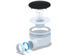 АНИ Сифон д/поддона 11/2" *90 h 53 мм, черный E350BL