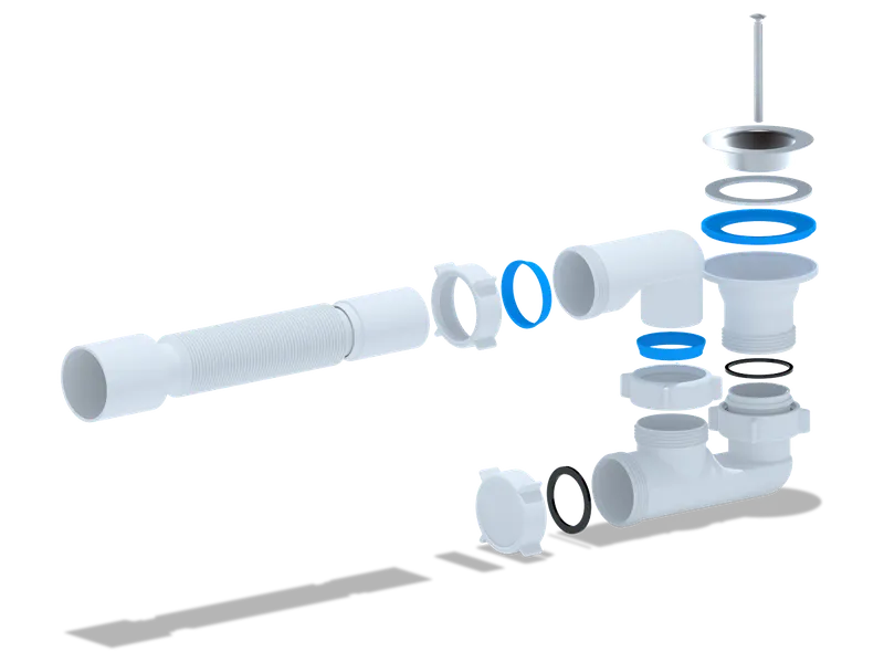 АНИ Сифон д/поддона регулируемый 11/2" *40 (Е 215) с гофр. 40*50