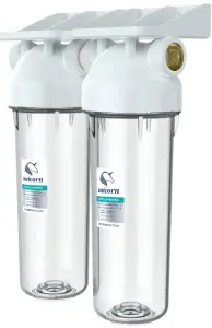 Купить фильтр магистральный двойной ksbp duo 1/2" (10"sl) прозрачный Unicorn KSBP_1/2_DUO по низкой цене в интернет-магазине «РМС»