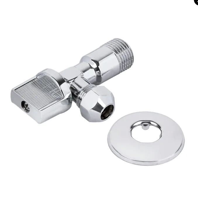 Кран шаровой угловой TIM 1/2"х3/8" ш с цангой и отражателем хром