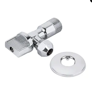 Кран шаровой угловой TIM 1/2"х3/8" ш с цангой и отражателем хром