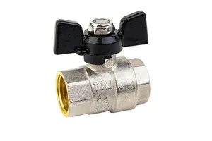 Кран Тим шаровой усиль. баб. чёрной НИКЕЛЬ 1/2"г/г 100/25