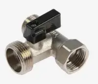 Кран трехпроходной 1/2" × 3/4" × 1/2" для ст. маш. никель STANDART TIM (60/1)