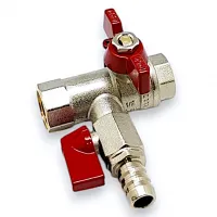 Кран шаровой с обратным клапаном и с дренажом 1/2" TIM (24/12)