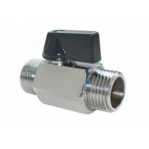 Мини кран для воды,никел.1/2" ш/ш (ЧЕРНЫЕ ручки) 120/10