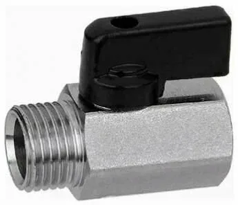 Мини кран для воды,никел.1/2" г/ш (ЧЕРНЫЕ ручки) 120/10
