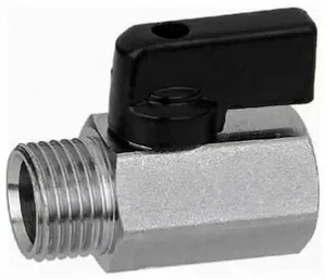 Мини кран для воды,никел.1/2" г/ш (ЧЕРНЫЕ ручки) 120/10