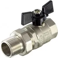 Кран шаровой STRONG 1/2" с американкой (бабочка) никель TIM (64/16)