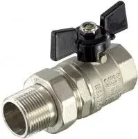 Кран шаровой STRONG 1/2" с американкой (бабочка) никель TIM (64/16)