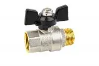 Кран шаровой STRONG 1/2" г/ш (бабочка) никелированный TIM (100/25)