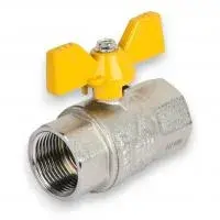 Кран шаровой 1" г/г для газа (бабочка) усиленный, никель TIM (32/8/1)