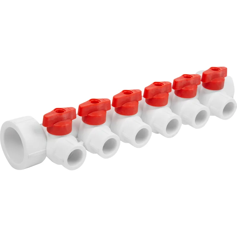 PP-R VALFEX Коллектор ф40х20 6 вых крас.