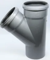 Тройник Ø110×110×45° серый Flextron (7)