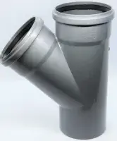 Тройник Ø110×110×45° серый Flextron (7)