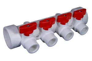 PP-R VALFEX Коллектор ф40х20 4 вых крас.