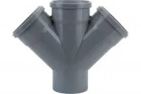 Крестовина однопл. Ø110×110×110/45° (серая) ПОЛИТЭК (16/1)
