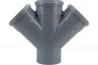 Крестовина однопл. Ø110×110×110/45° (серая) ПОЛИТЭК (16/1)