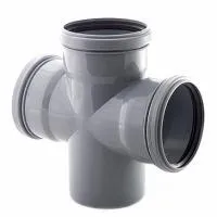 Крестовина однопл. Ø110×110×110/90° (серая) ПОЛИТЭК (20/1)