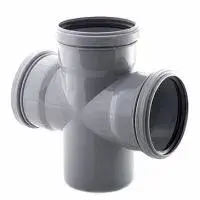 Крестовина однопл. Ø110×110×110/90° (серая) ПОЛИТЭК (20/1)
