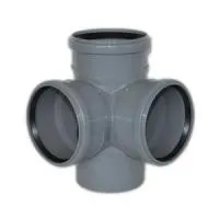 Крестовина двухпл. Ø110×110×110/90° (серая) ПОЛИТЭК (20/1)