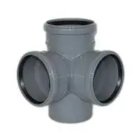 Крестовина двухпл. Ø110×110×110/90° (серая) ПОЛИТЭК (20/1)