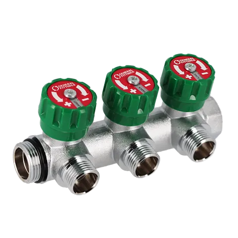 Коллектор регулирующий° GF /Wm 1" x3/4"- 3 выхода (EK)