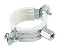 Хомут мет. 3/4" (26-30мм) с виброгасителем и комбинированной гайкой, M8/M10 /Белый