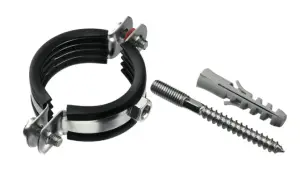 Хомут мет. 1-1/4" М8 (39-46мм) с дюбелем и шпилькой упак.2шт