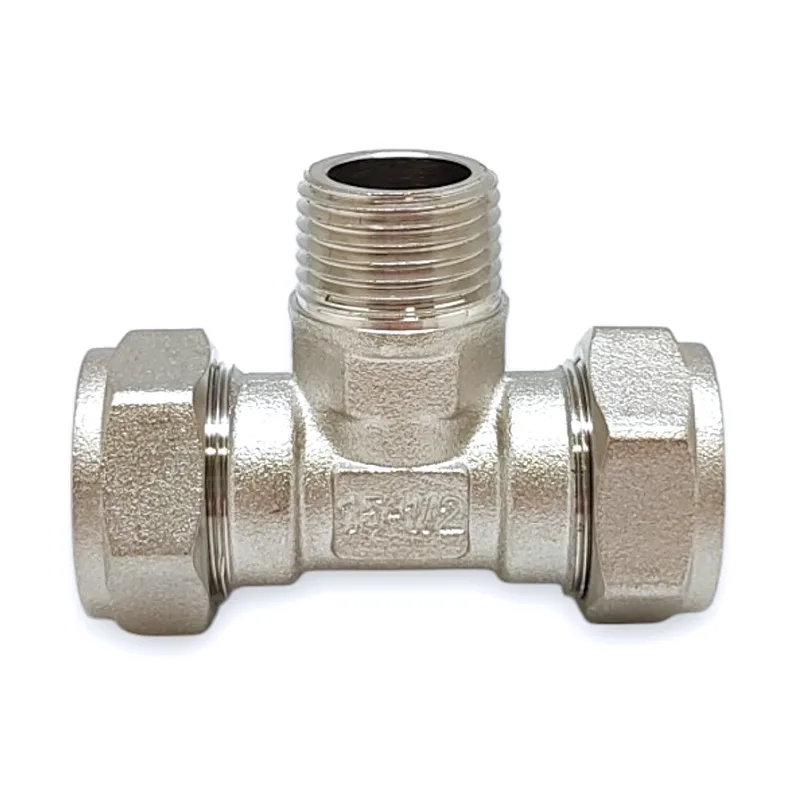 Тройник никелированный 15х1/2" н 60/10