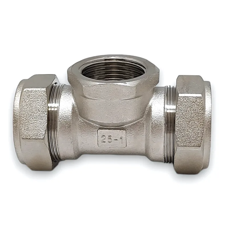 Тройник никелированный 15х1/2" в 60/10