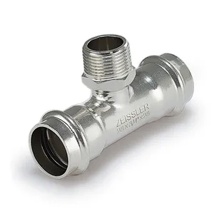 Пресс-тройник 18mm*1/2 с наружной резьбой, из нержавеющей стали ZEISSLER 80/5