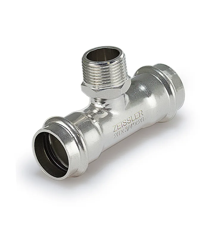 Пресс-тройник 35mm*1 с наружной резьбой из нержавеющей стали 15/5