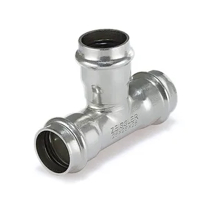 Трехраструбный пресс-тройник 28*22*28mm из нержавеющей стали ZEISSLER 30/5