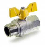 Кран шаровой 3/4" г/ш для газа (бабочка) усиленный, никель TIM (60/15/1)