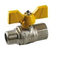 Кран шаровой 1/2" г/ш для газа (бабочка) усиленный, никель TIM (60/15/1)