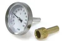 Термо-манометр радиального (верт.) подключения 1/2" - 10 бар TIM (60/1)