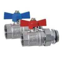 Кран шаровой с полусгоном 1" (красный+синий) (пара) TIM (20/1)