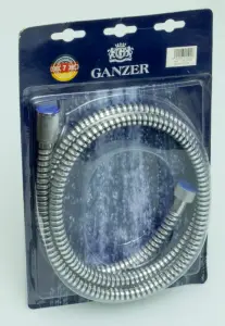 30200 Шланг для душа 200см. GANZER хром-черный (50/1шт) Л/К