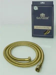 60100-S Шланг для биде 100см. (МАТ. ЗОЛОТО) GANZER (50/1шт)