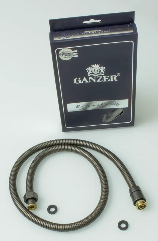60175-Q Шланг для душа 175см. (ГРАФИТ) GANZER (50/1шт)